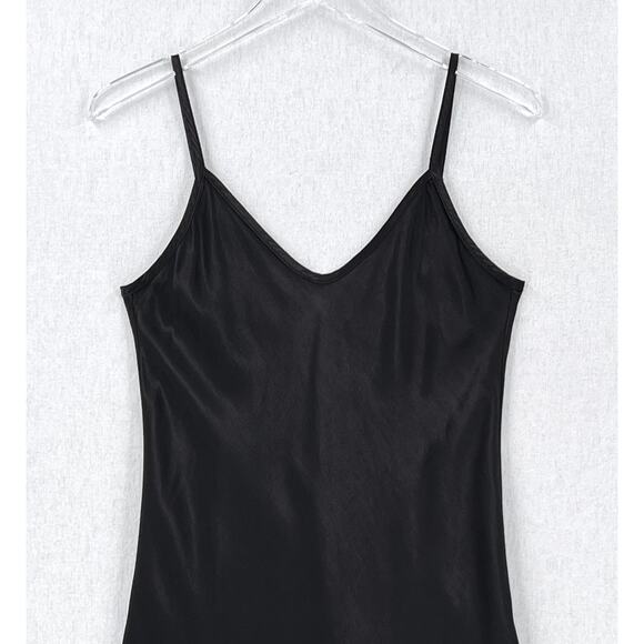 ENZA COSTA Viscose Bias Mini Slip Dress Womens Small Black Strappy Tank NEW - Picture 4 of 13